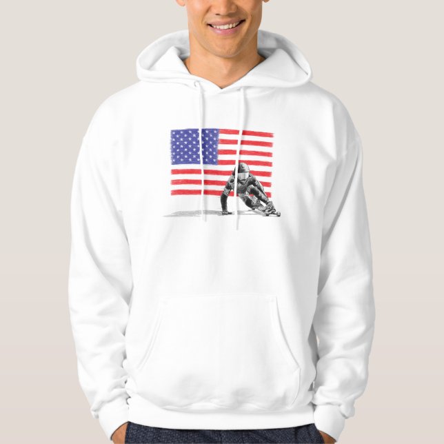 Veste À Capuche U.S.A. T-shirt de dwonhill de drapeau (Devant)