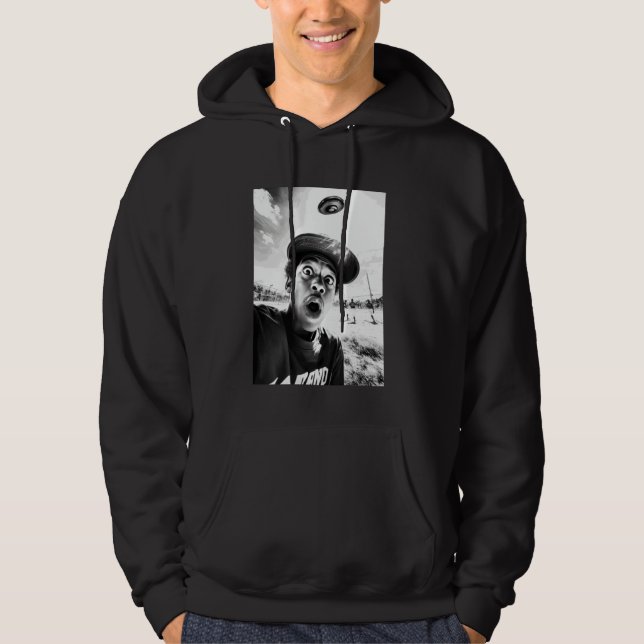 Veste À Capuche UFO Shocked Baseball Lecteur Selfie Alien Rencontr (Devant)
