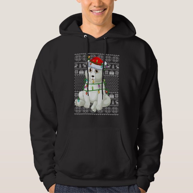 Veste À Capuche Ugly Sweater Style Xmas Lights Santa Polar Bear Ch (Devant)