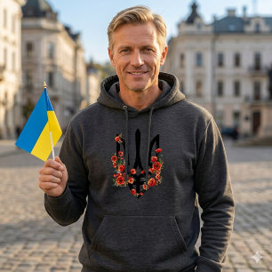 Veste À Capuche UKRAINE. Trident. Armoiries ukrainiennes. T-Shirt