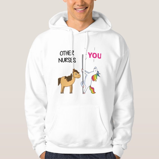 Veste À Capuche Un Cadeau Unicorne Pour Infirmière (Devant)