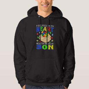 Veste À Capuche Un Gros Morceau De Mon Coeur A L'Autisme Et C'Est