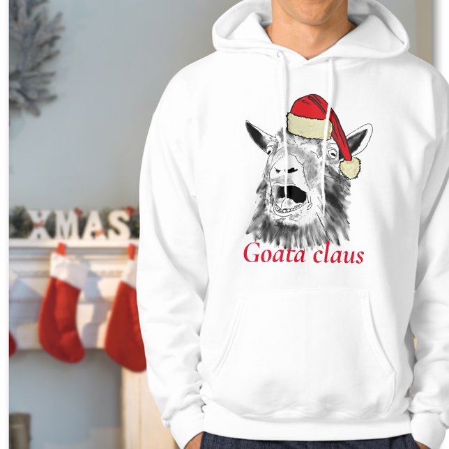 Veste À Capuche Un Noël de chèvre hurlante  (Goata Claus funny screaming goat christmas sweatshirt )