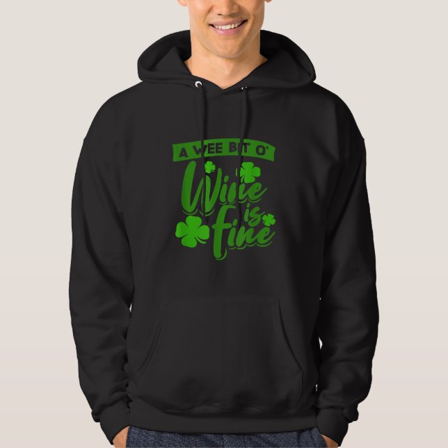 Veste À Capuche Un peu de vin St patrick tenue pour boire du vin (Devant)