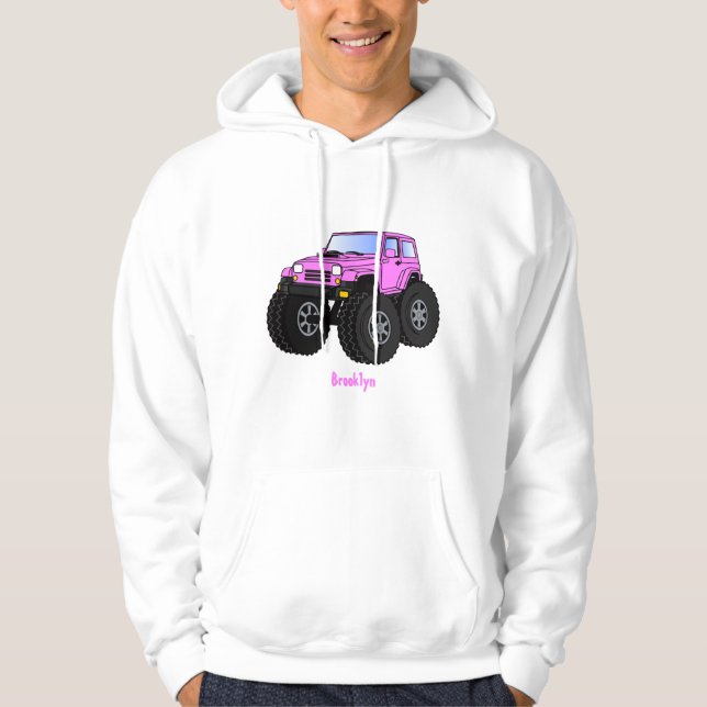 Veste À Capuche Un Pink Monster Cartoon (Devant)