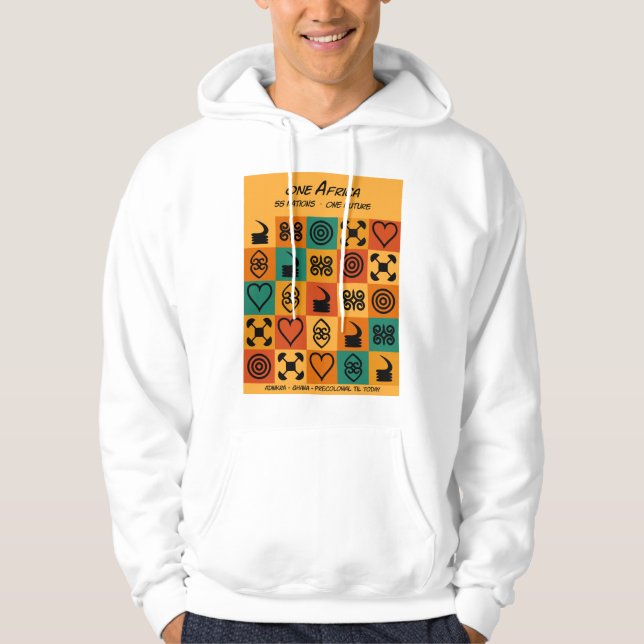 Veste À Capuche Une Afrique – Adinkra – Ghana -  (Devant)