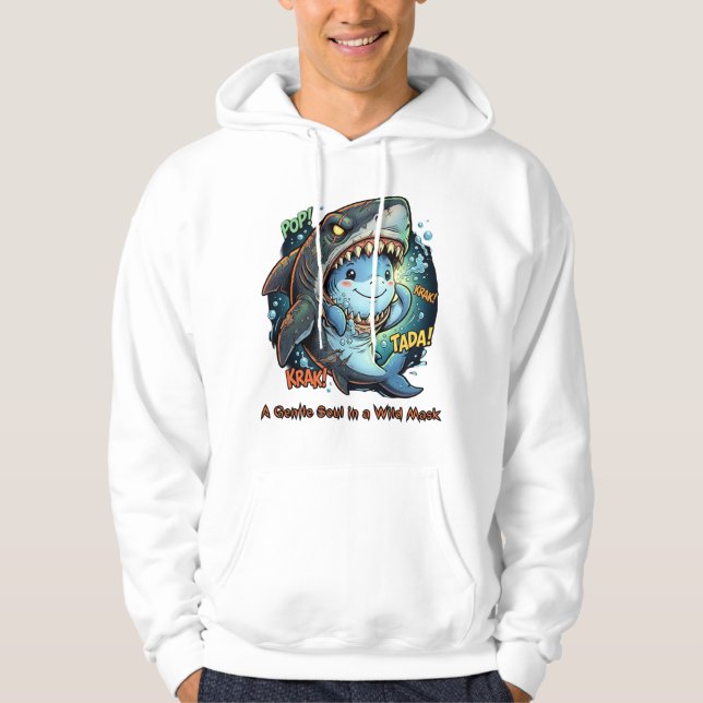 Veste À Capuche Une âme douce dans un masque sauvage Requin mignon (Devant)