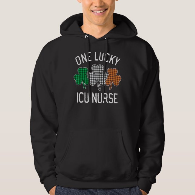 Veste À Capuche Une Chanceuse Infirmière Icu St Patrick Jour S Dra (Devant)