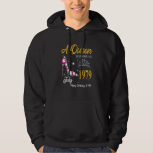 Veste À Capuche Une Reine Est Née En Juillet 1979 Joyeux 43E Anniv