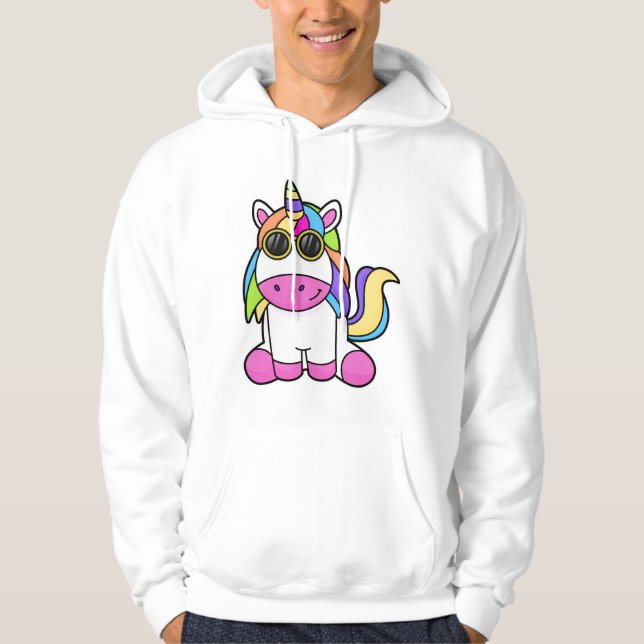 Veste À Capuche Unicorne avec lunettes de soleil (Devant)