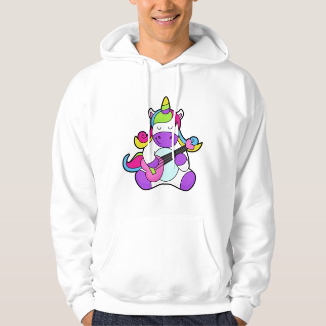 Veste À Capuche Unicorne en tant que musicien avec guitare (Devant)