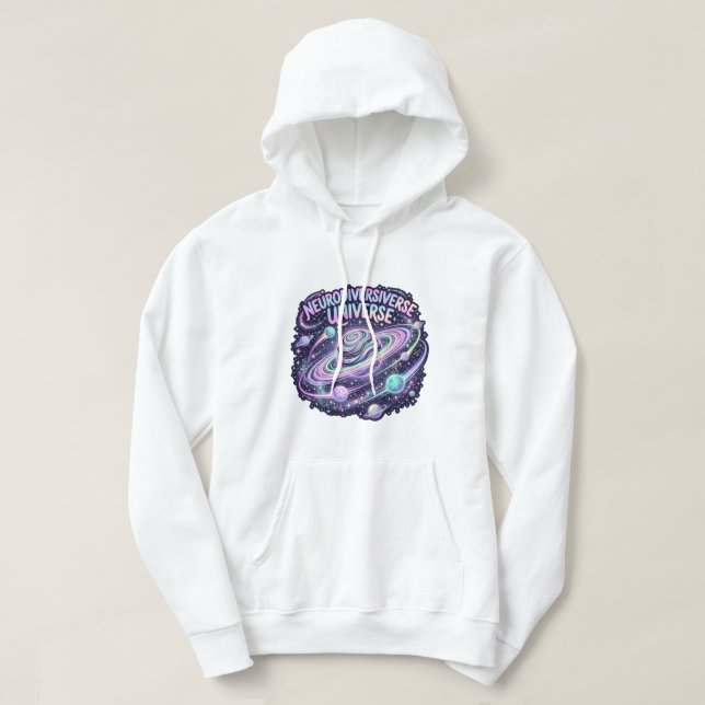 Veste À Capuche Univers Neurodiverse Galaxie Néon (Design devant)