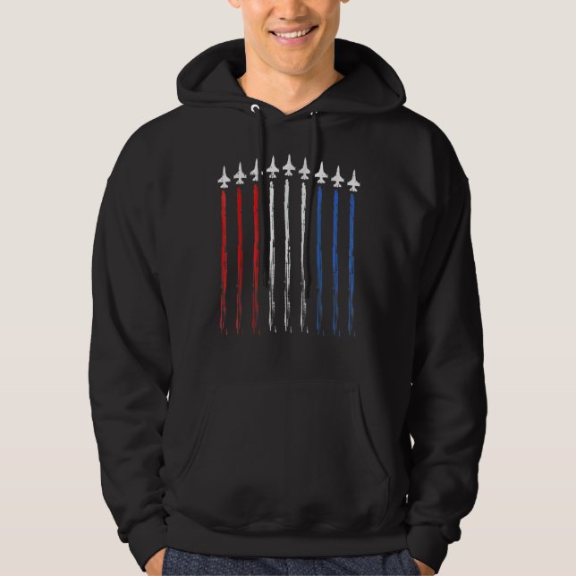 Veste À Capuche US American Flag Fighter Jet Con 4 juillet (Devant)