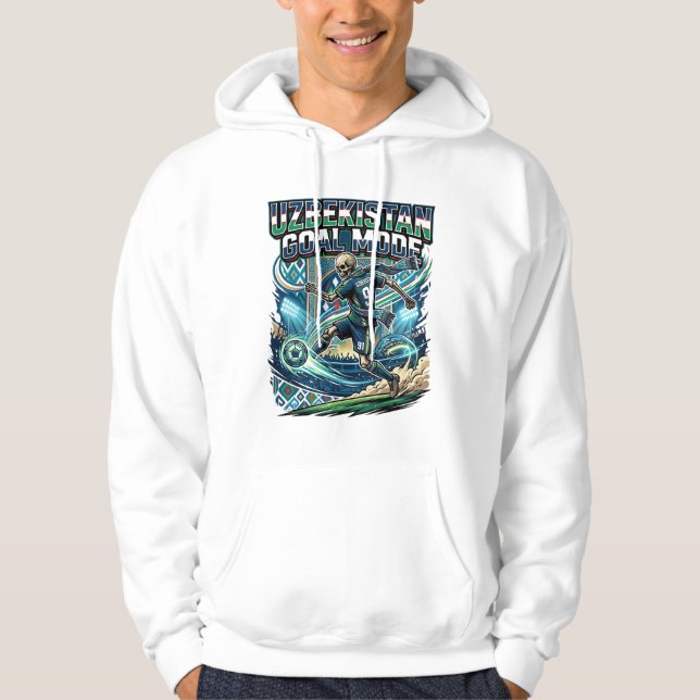 Veste À Capuche Uzbekistan Mode de but squelette attaquant Nations (Devant)