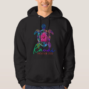 Veste À Capuche Vacances à Kauai Hawaï 2022 Tortue de mer Fleur Tr