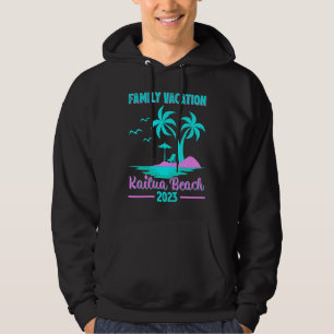 Veste À Capuche Vacances en famille 2023 Palmier Hawaï Plage de Ka