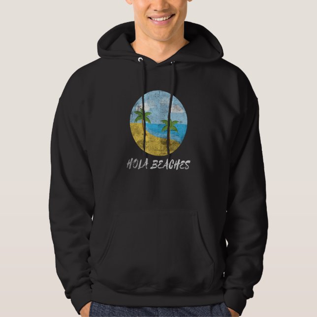Veste À Capuche Vacances Été Plage Croisière Hola Plages Distres (Devant)