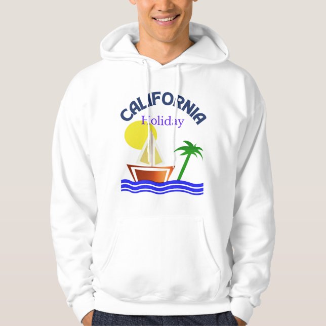 Veste À Capuche Vacances plage de Californie (Devant)