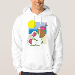 Veste À Capuche Vacances tropicales sur la plage fleurs de coco to