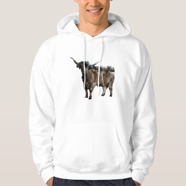 Veste À Capuche Vache Highland Avec Vaches Highland Inverses, (Devant)