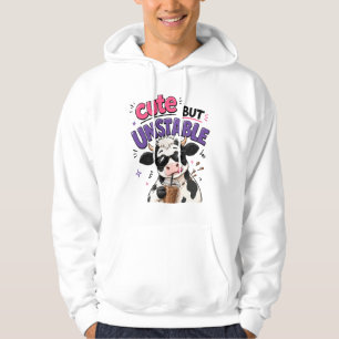 Veste À Capuche Vache mignonne mais instable avec café glacé