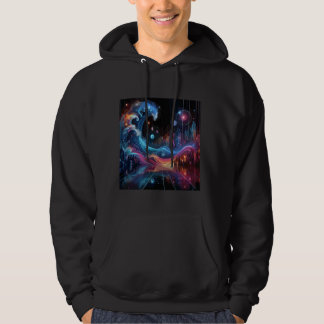 Veste À Capuche Vague Astro-Rétro - Vecteur Cityscape Cosmique