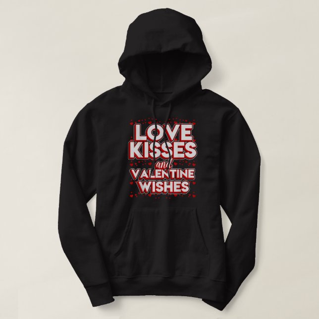 Veste À Capuche Valentine Kiss Design - Love Kisses et Valentine (Design devant)