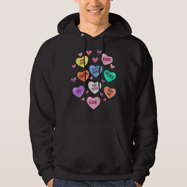 Veste À Capuche Valentine's Day Heart Candy Design for Men Woman & (Devant)