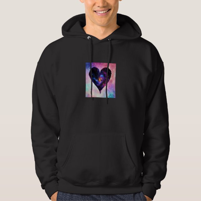 Veste À Capuche Valentine's Day Love Heart Galaxy Girlfriend Fianc (Devant)