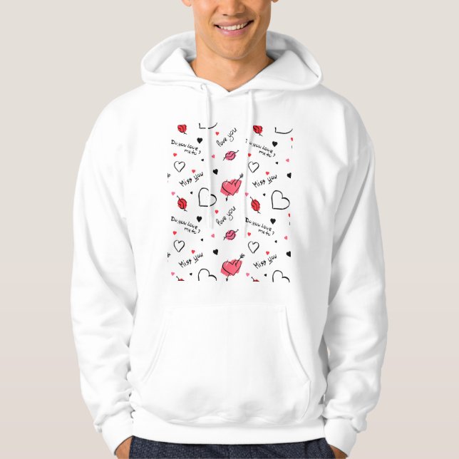 Veste À Capuche Valentine's Hearts Arrow sans couture (Devant)