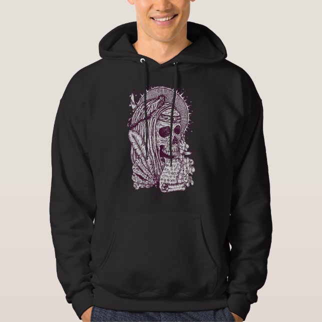 Veste À Capuche Vampire Crâne Têtes Grunge Punk Metk (Devant)