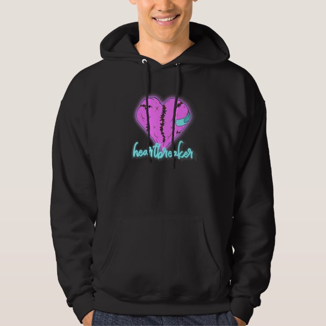 Veste À Capuche Vaporwave de briseur de coeur cassé corrigé (Devant)