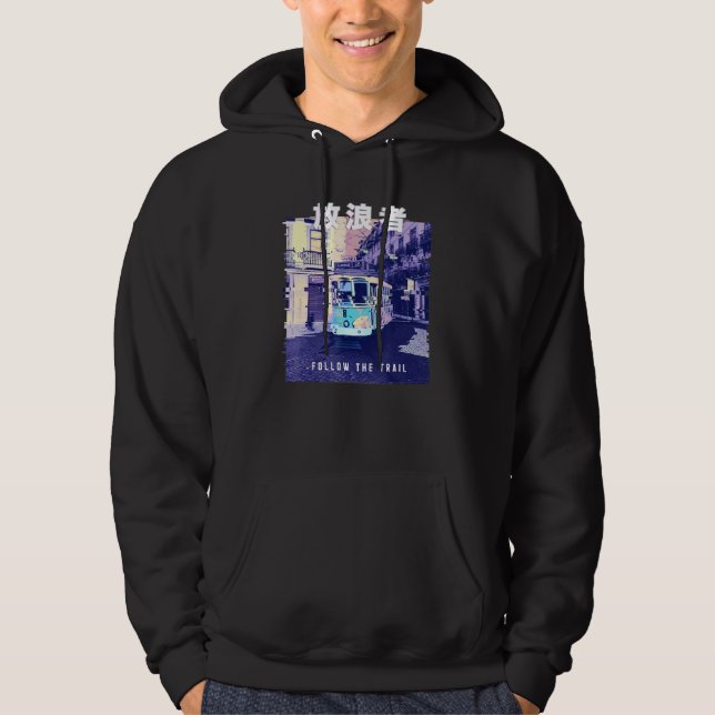 Veste À Capuche Vaporwave Glitch esthétique 80s Retro Lisbonne (Devant)