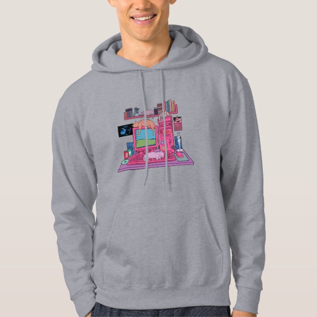 Veste À Capuche Vaporwave Room V01 (Devant)
