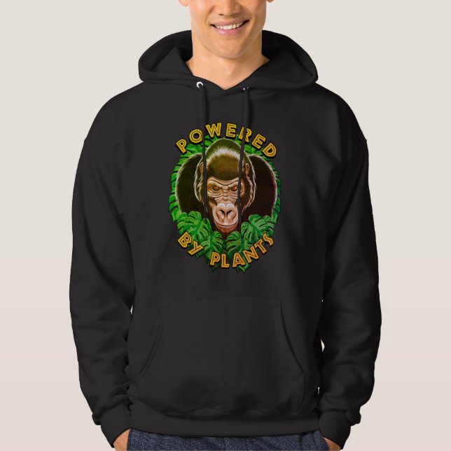 Veste À Capuche Vegan Gorilla - Propulsé Par Citation Plante (Devant)