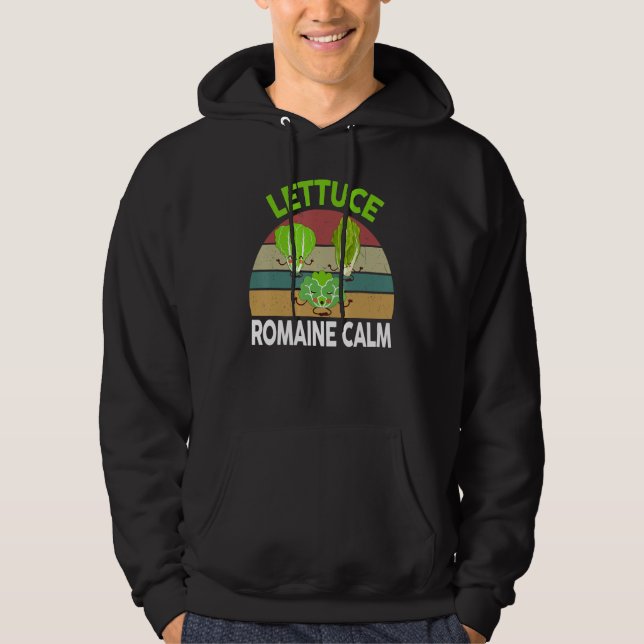 Veste À Capuche Vegan-Shirt Lettuce Romaine Calm Vegetarian Gift F (Devant)