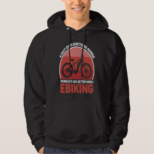 Veste À Capuche Vélo Électrique Blague Vélo Électrique le lundi Cy