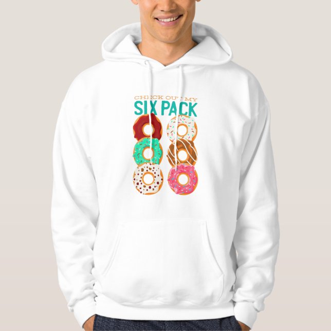 Veste À Capuche Vérifiez Mon Six Pack - Donuts Drôles Entraînement (Devant)