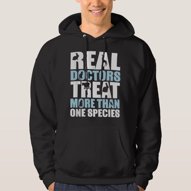 Veste À Capuche Véritable docteur traite plus d'une espèce vétérin (Devant)