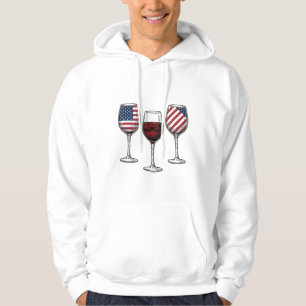 Veste À Capuche Verres à vin patriotiques dessin de t-shirt vector