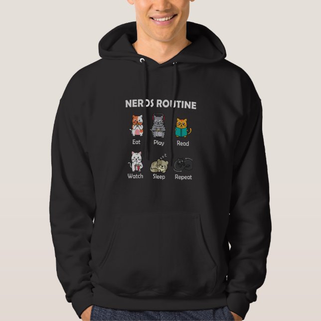 Veste À Capuche Vers de livre de routine Nerds (Devant)
