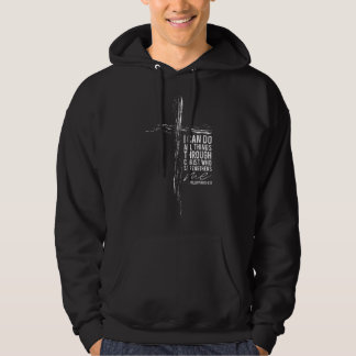 Veste À Capuche Verset biblique chrétien Croix religieuse