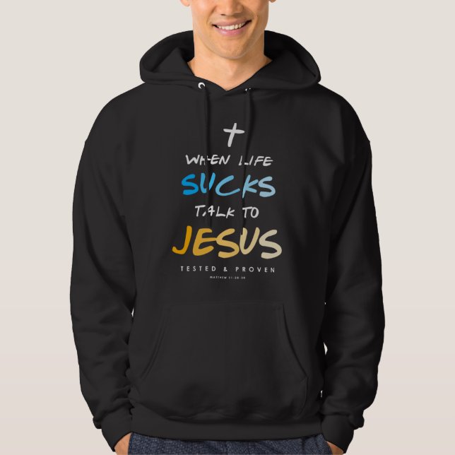 Veste À Capuche versets bibliques chrétiens Parle à Jésus (Devant)