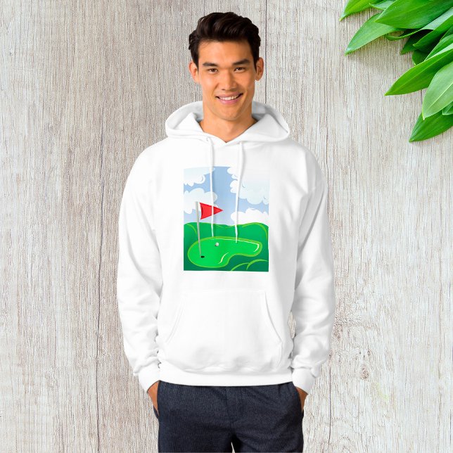 Veste À Capuche Vert de golf avec drapeau rouge et balle (Créateur téléchargé)