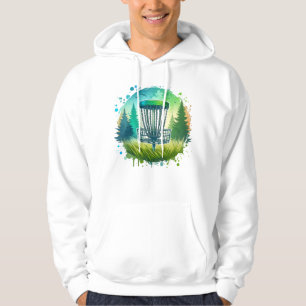 Veste À Capuche Vert et Bleu Disque Golf Thème