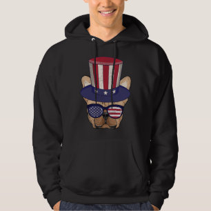 Veste À Capuche Vêtements de French Bulldog patriotiques avec drap