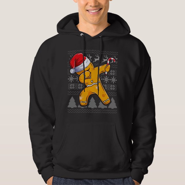 Veste À Capuche Vêtements de Noël moche, Cookie Dabbing Gin (Devant)