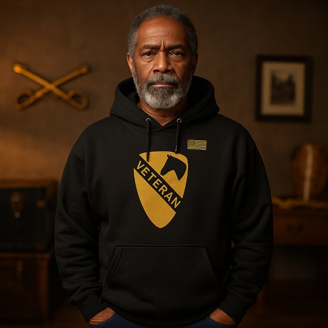 Veste À Capuche Vétéran de la 1re division de cavalerie - Noir (1st Cavalry Division Veteran Tribute Black Hoodie)