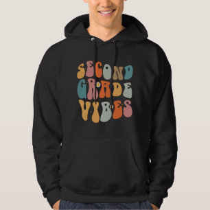 Veste À Capuche Vibes de 2e année Retour à l'école École groovy 