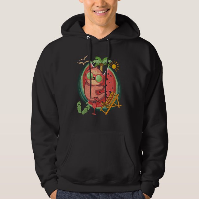 Veste À Capuche Vibes d'été Fruits tropicaux Animal Fruit Sloth Wa (Devant)